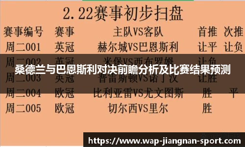 桑德兰与巴恩斯利对决前瞻分析及比赛结果预测